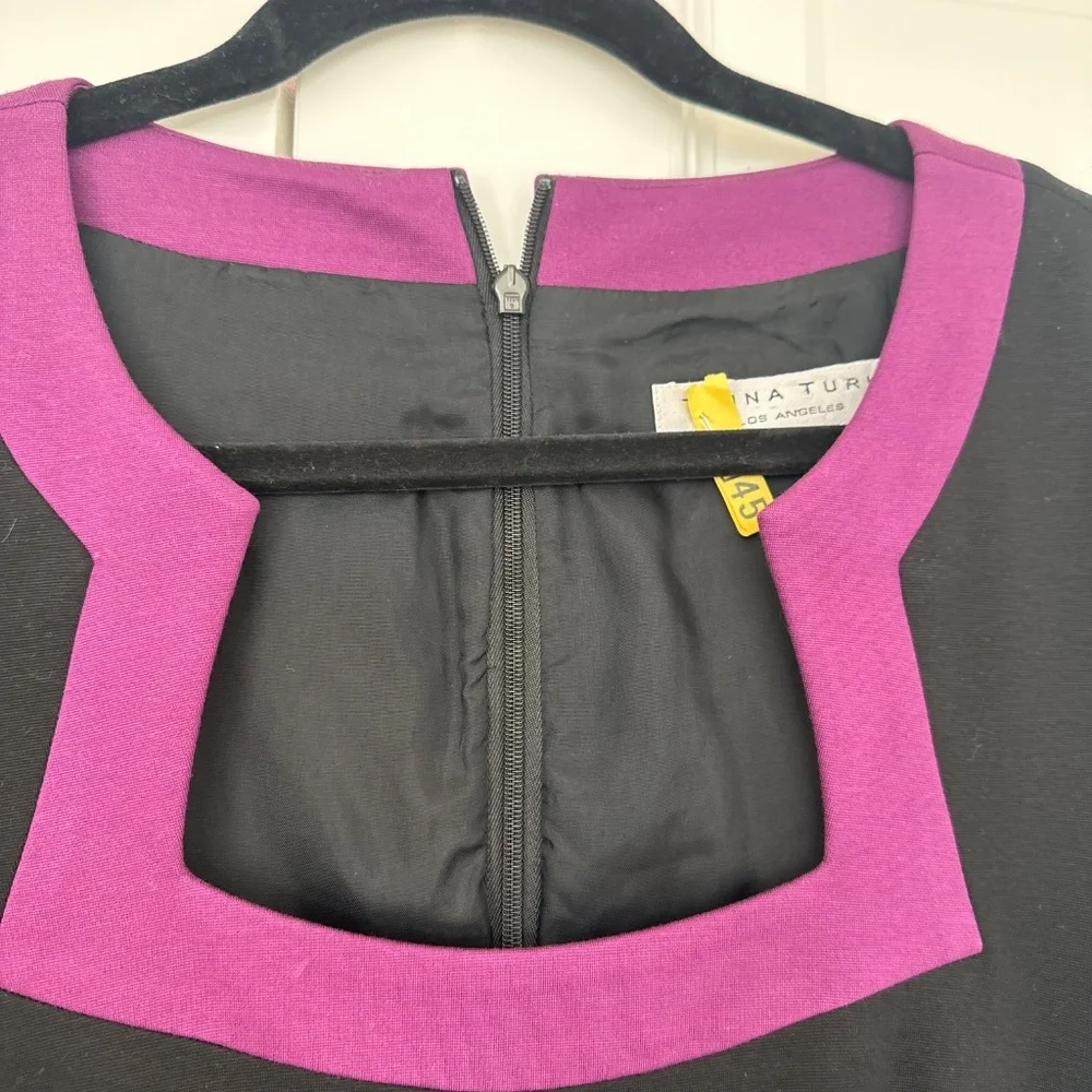 Trina Turk Fitted Dress Black/Plum - Picture 2 of 10